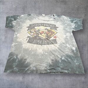 Y2K Liquid Blue Bon Jovi 1989 Tie-Dye T-Shirt